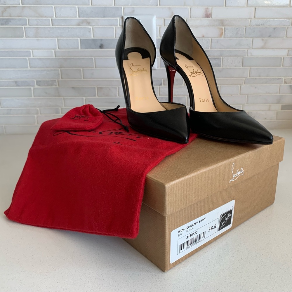 Christian Louboutin Iriza 100 Napa Shiny Black size 36.5 / 6.5